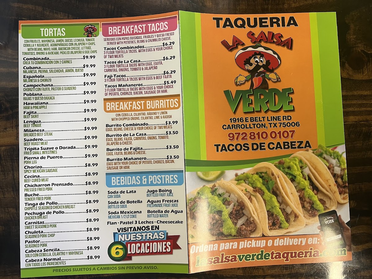 La Salsa Verde Taquería Menu - Image 3